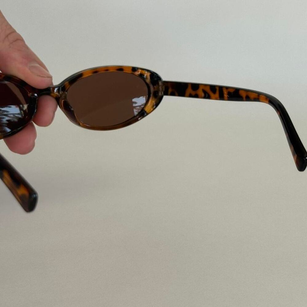 Y2K Brown Black Cat Eye Sunglasses Unisex Retro Streetwear UVA UVB - Picture 5 of 7